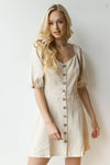 mode, devoted button dress