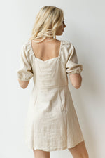 mode, devoted button dress