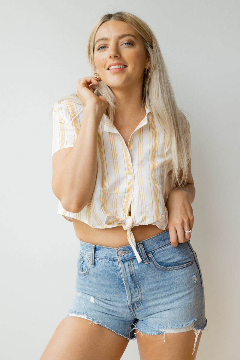 mode, hang out crop blouse