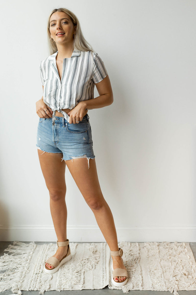mode, hang out crop blouse