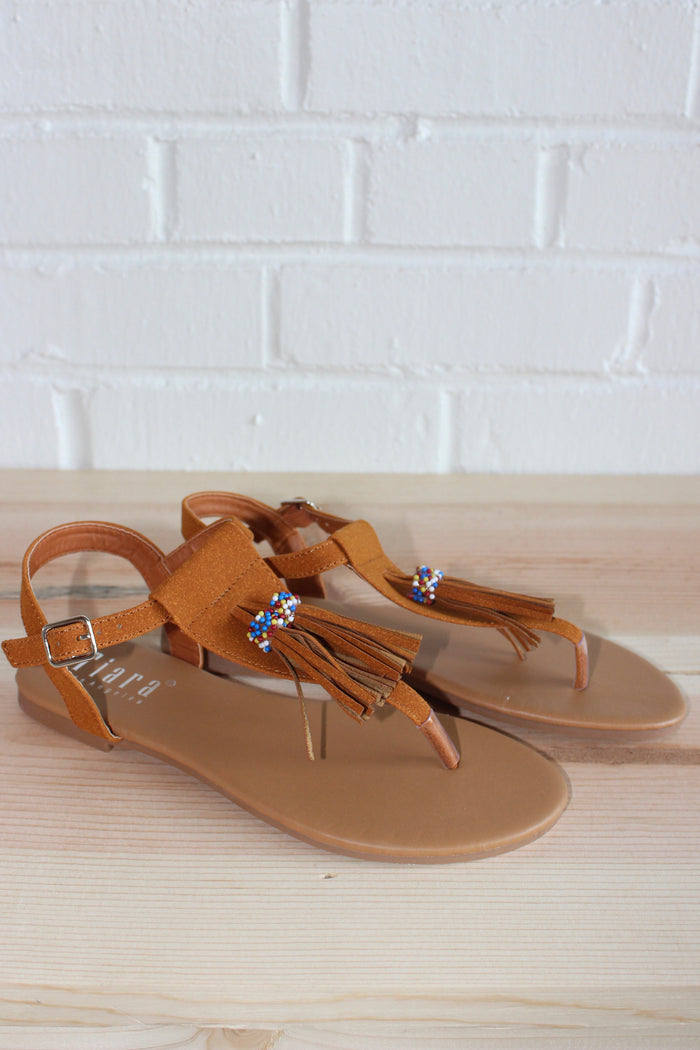 mode, tassel friends sandal