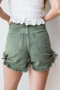 mode, mari distressed denim shorts