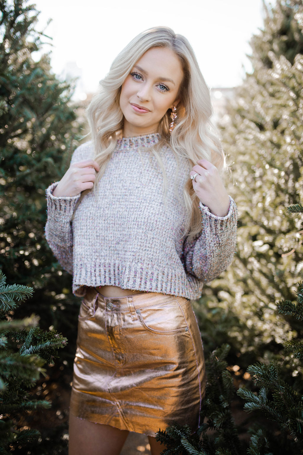 mode, sparks flying cropped sweater