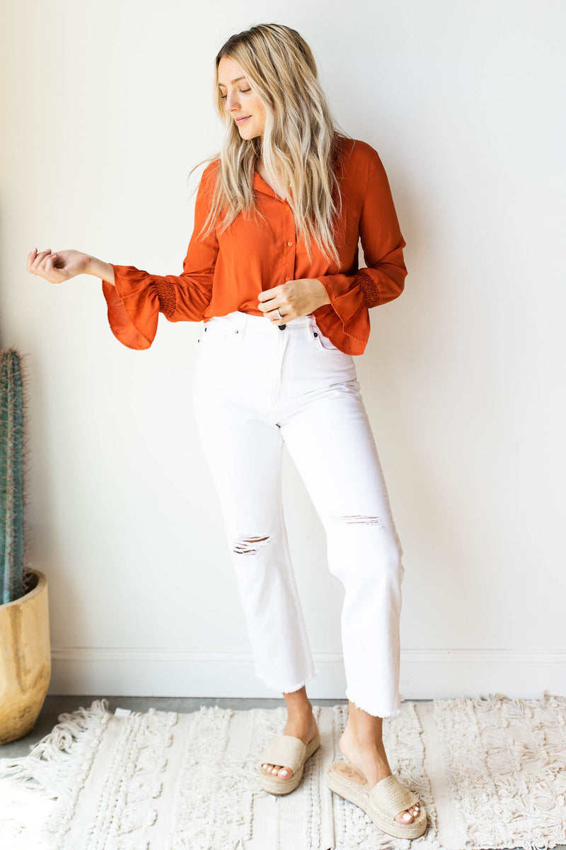 mode, really living button blouse