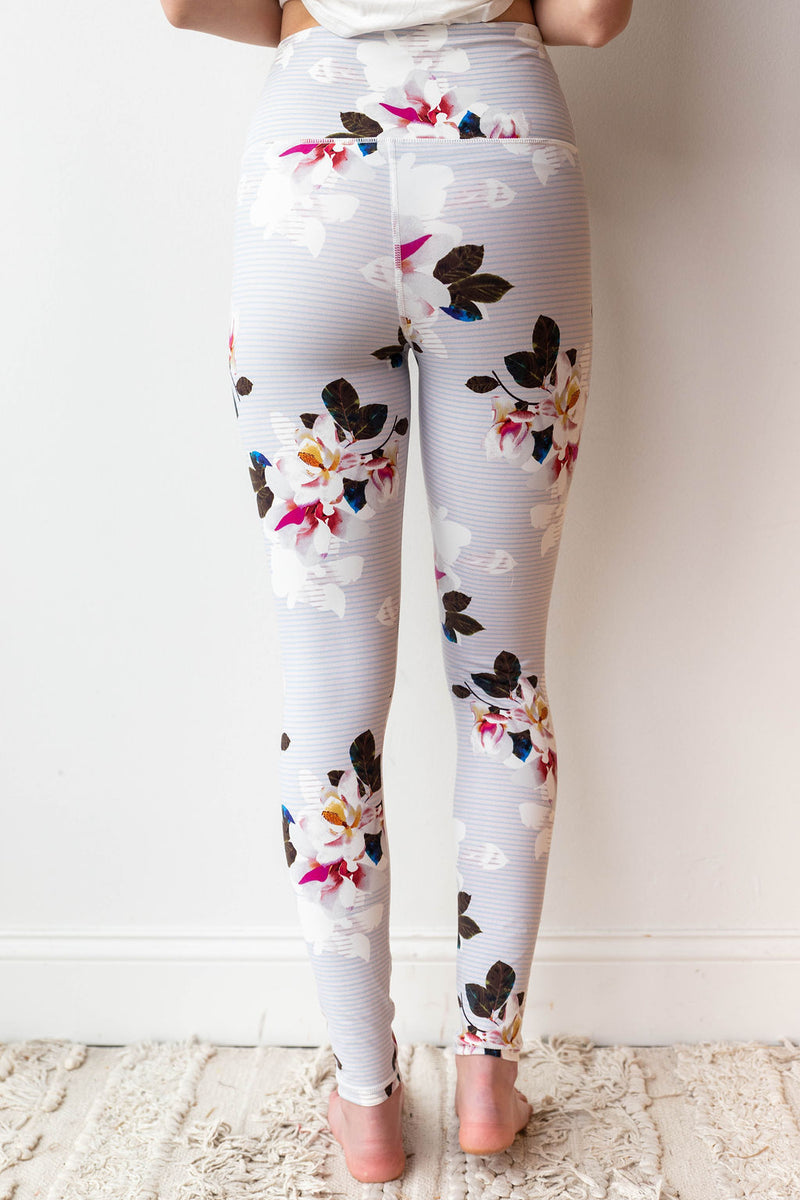 mode, romantic floral print leggings