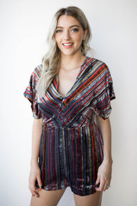 mode, shadow stripe romper