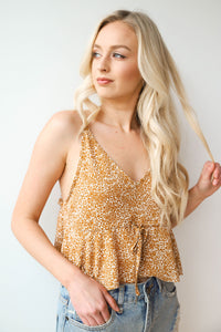 mode, yellow daisy cinched crop