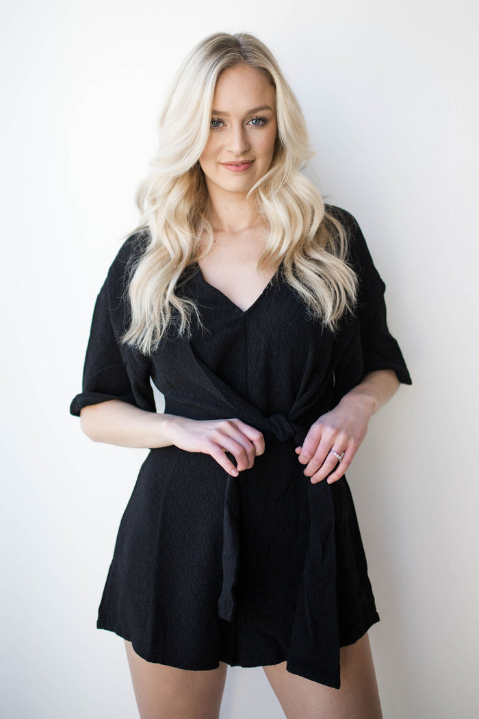 mode, tie waist playsuit
