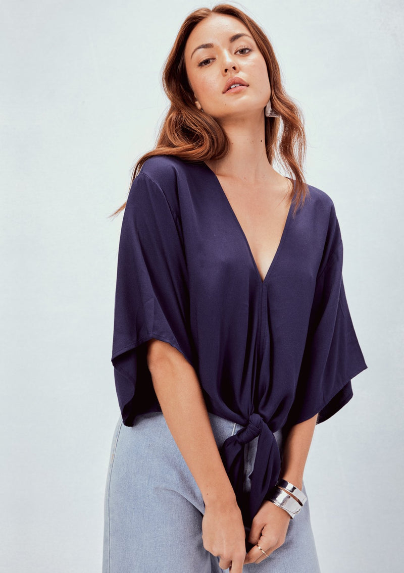 mode, Keely floral tie front top