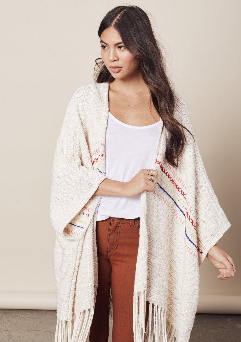 mode, Slub knit Kimono
