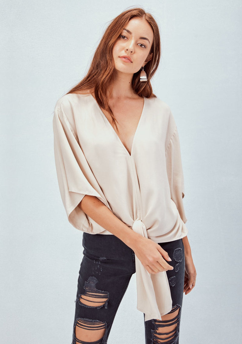 mode, Keely floral tie front top