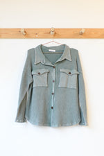 vintage wash waffle knit top