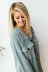 vintage wash waffle knit top