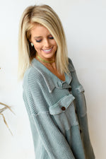 vintage wash waffle knit top