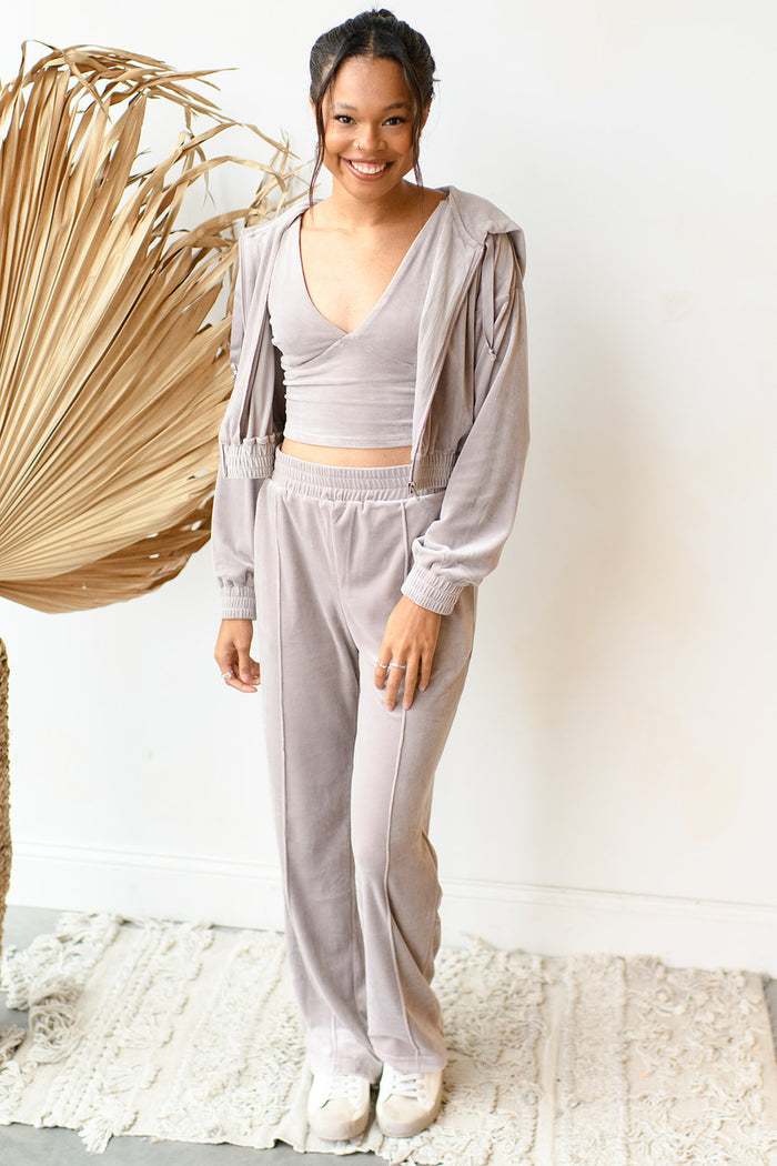 mode, nostalgia velour wide leg pant