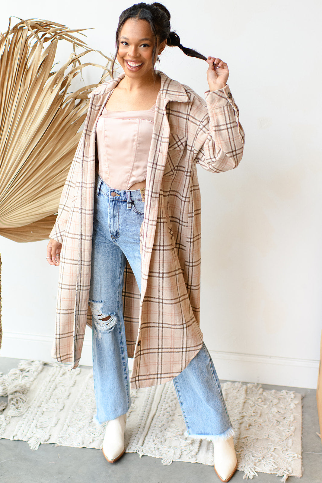 mode, plaid about you shacket