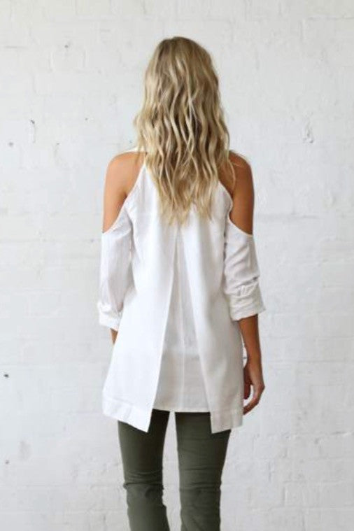 mode, Shelby cold shoulder shirt