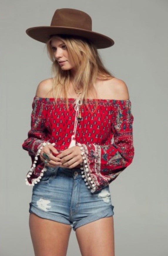 mode, roho bell sleeve top