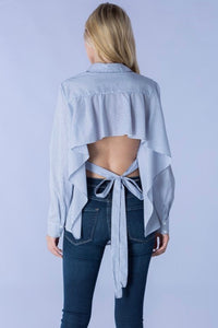 mode, set free tie back blouse
