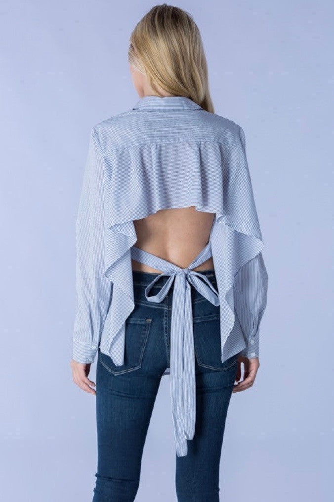 mode, set free tie back blouse