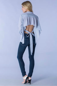 mode, set free tie back blouse