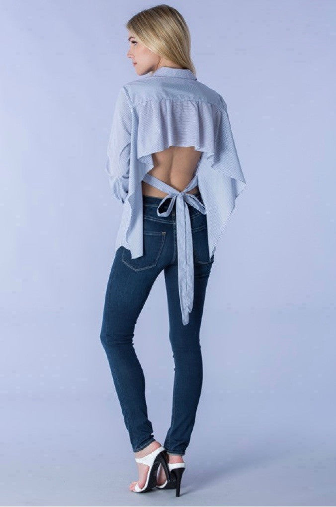 mode, set free tie back blouse