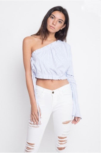 mode, shoulder show crop top