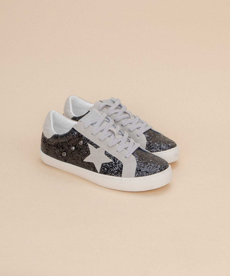 mode, clap along glitter sneaker