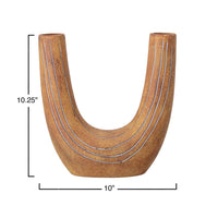 mode, terracotta U shaped vase