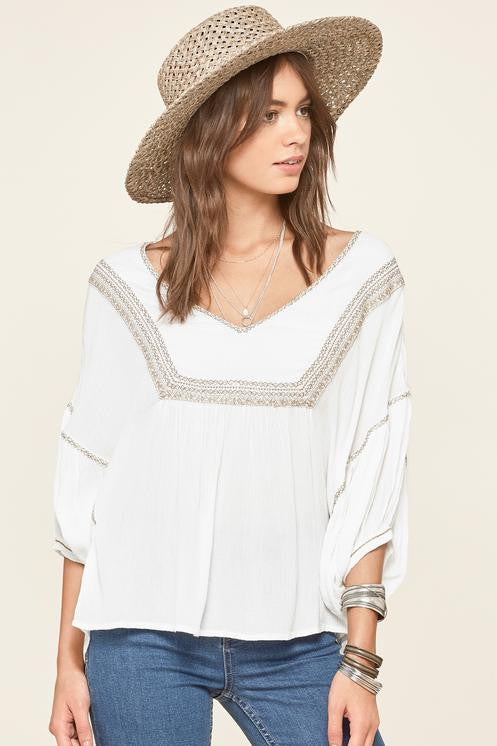 mode, elliot woven top