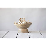 mode, mango wood footed bowl