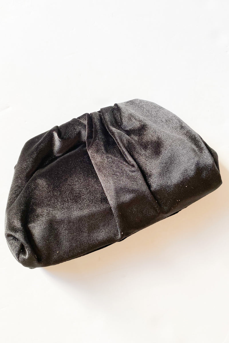 mode, small carmen clutch black velvet