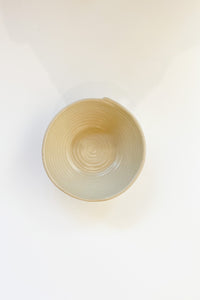 mode, ribbed stoneware bowl
