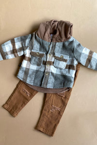 mode, Forrest plaid  jacket