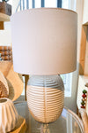 jessie embossed lamp with cotton shade