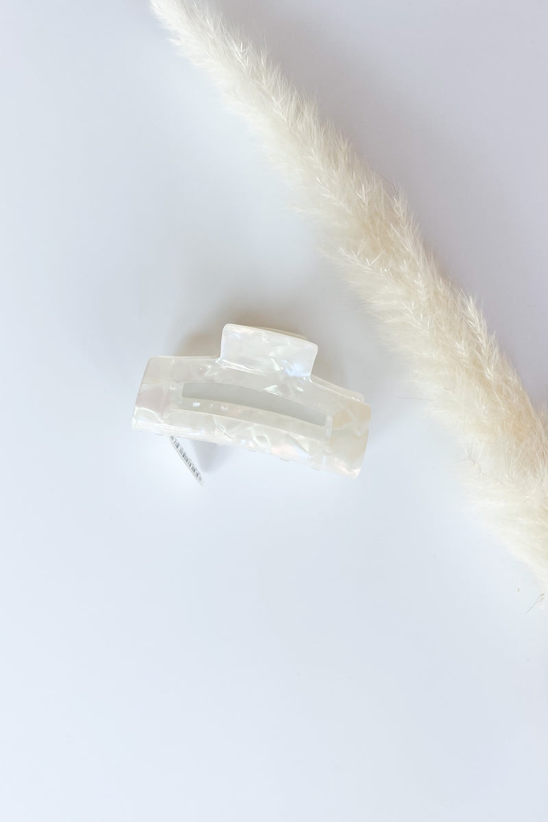 mode, iridescent hair clip white