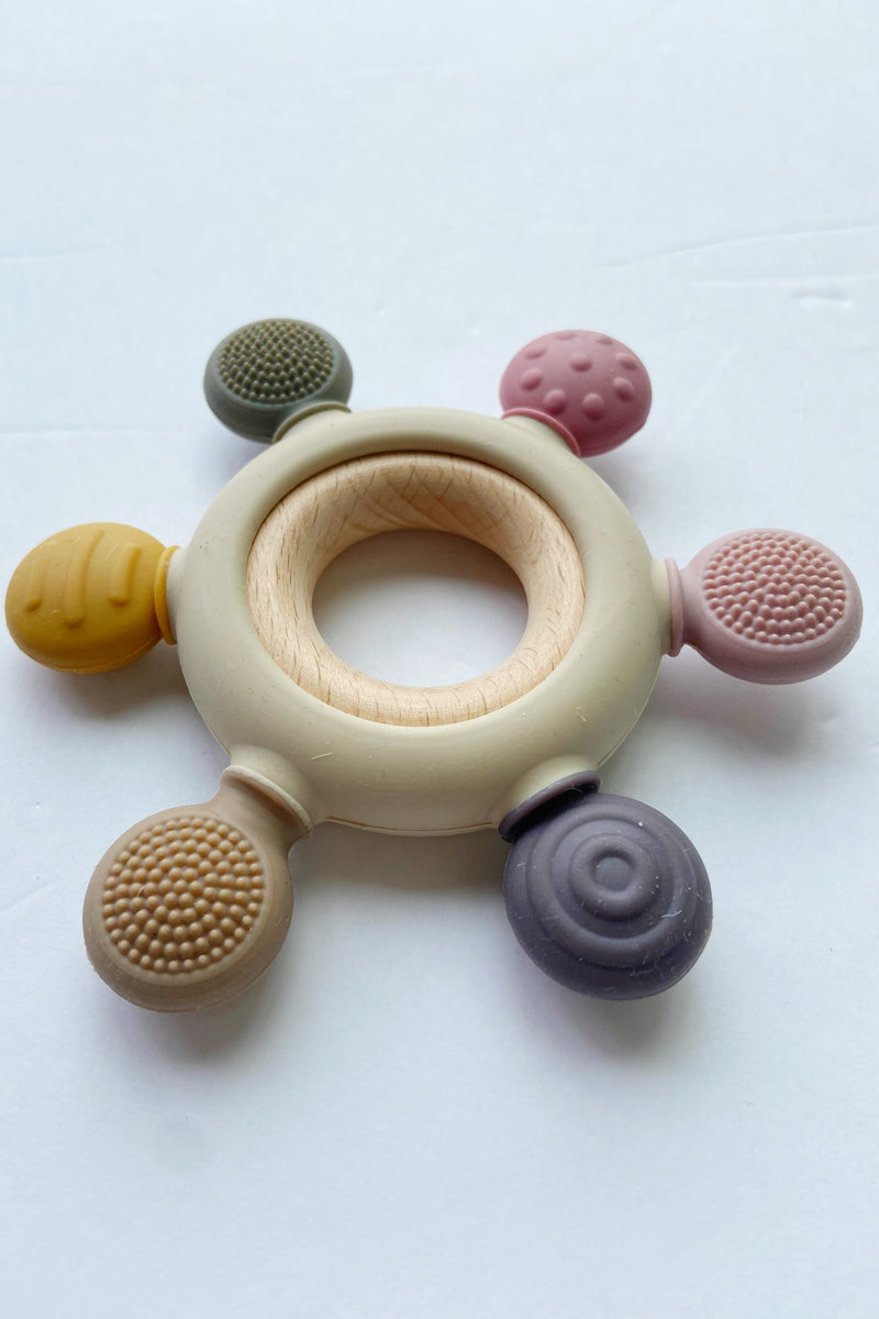 mode, silicone/wood teether neutral