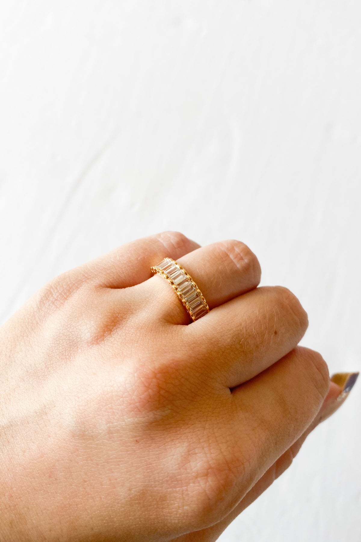 mode, baguette queen ring