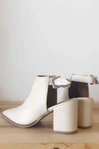 mode, clean slate open heel bootie
