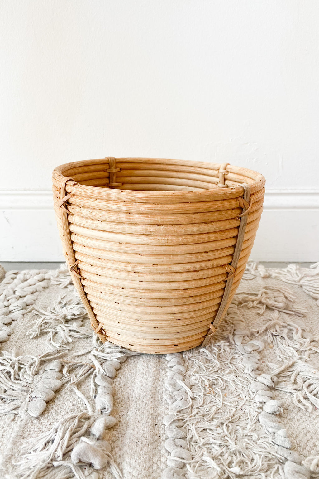 mode, hand woven rattan basket small