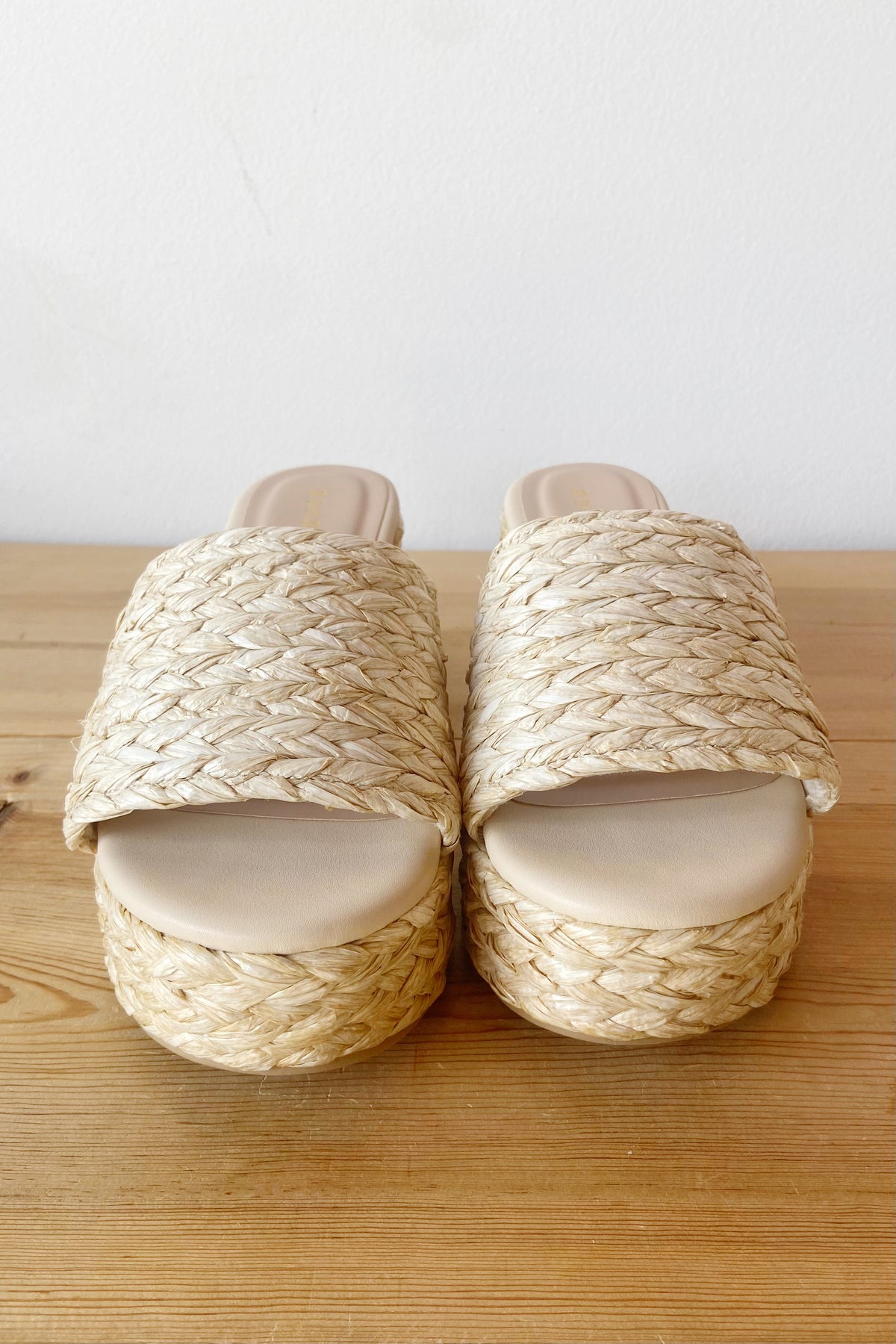 mode, tahiti woven platform heels