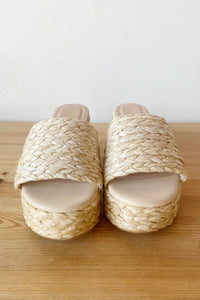 mode, tahiti woven platform heels
