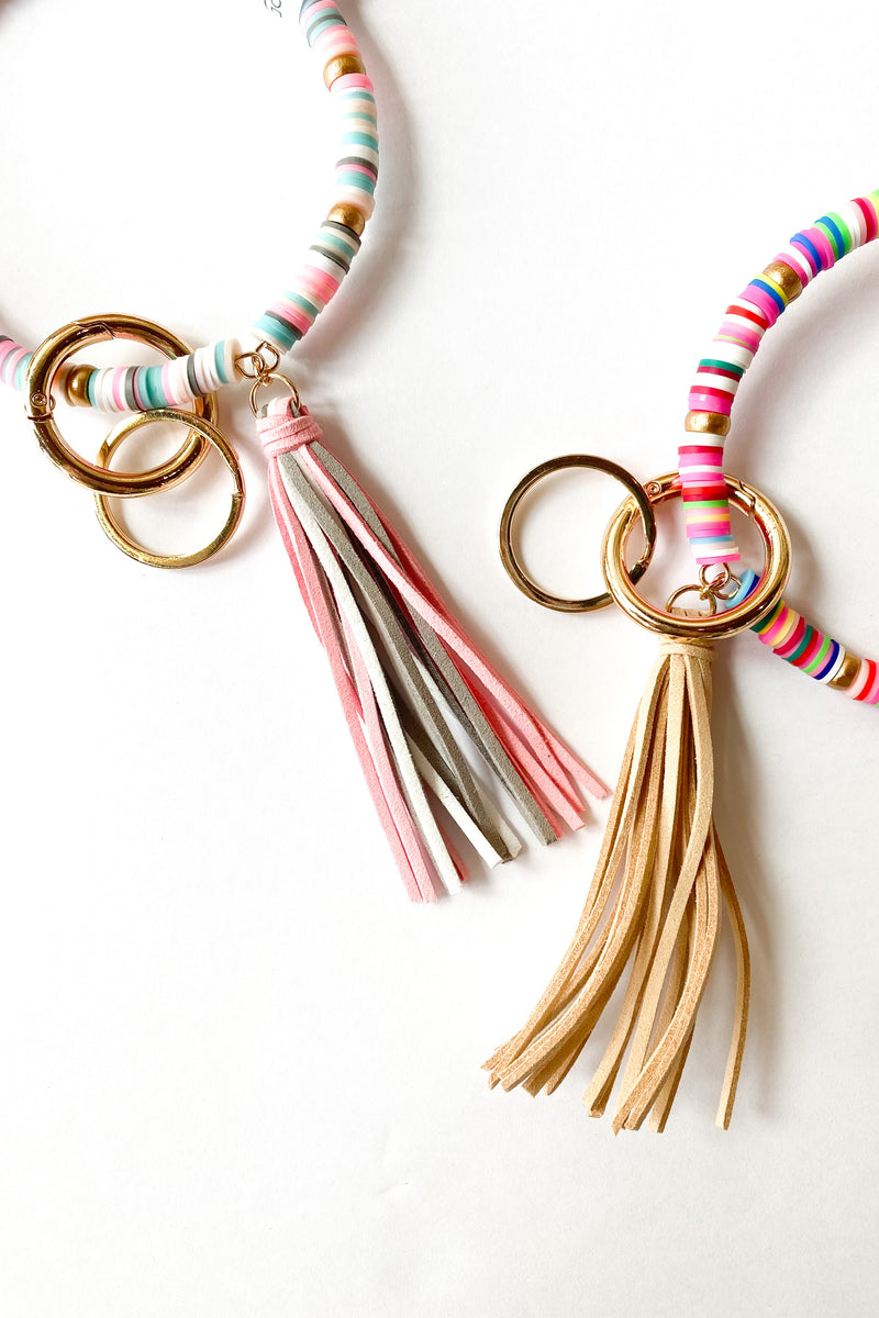 mode, boho key ring bracelet