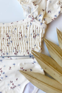 mode, charlie floral smocked bikini