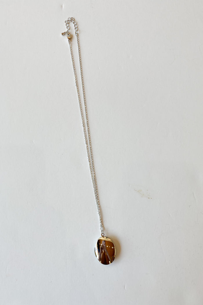 mode, solid silver locket