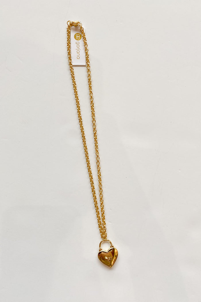 mode, kara heart padlock necklace