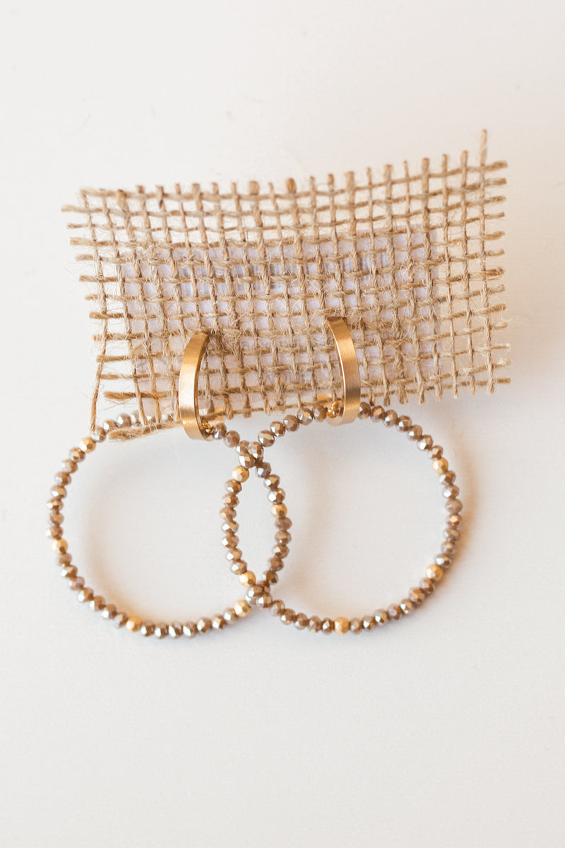 mode, gold bar beaded hoop