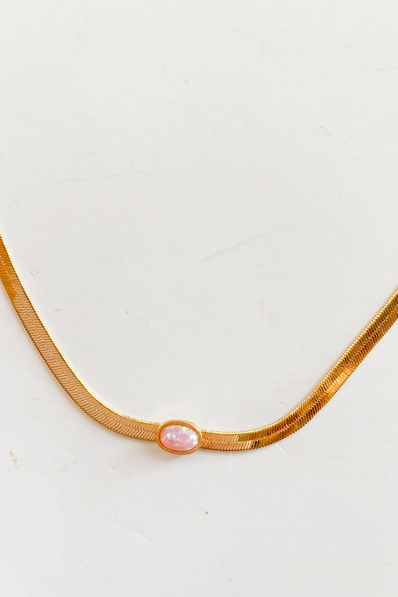 mode, pink opal herringbone