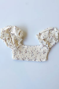 mode, charlie floral smocked bikini