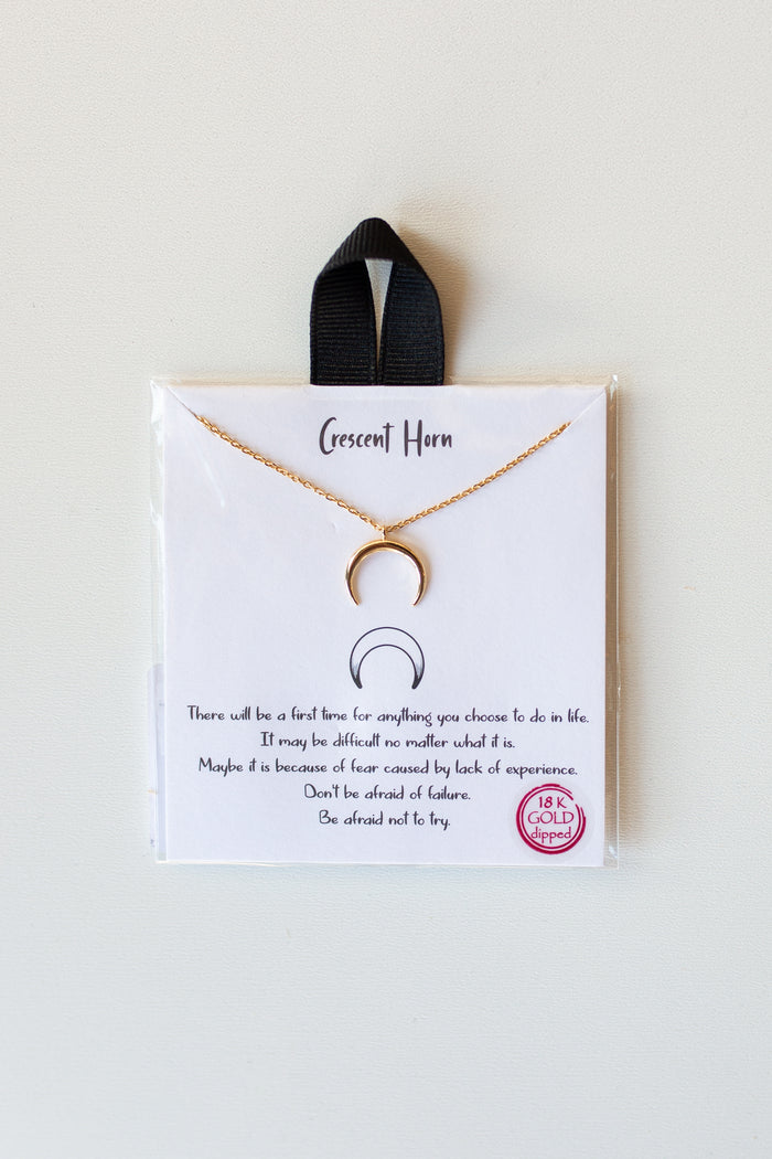 mode, crescent horn necklace